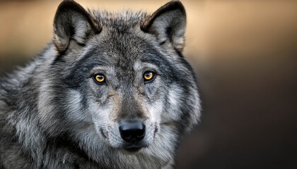 Fototapeta premium grey wolf portrait intense gaze