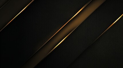 Elegant dark black and gold luxury abstract background with layered overlapping lines and modern geometric pattern, premium metallic texture design for business, corporate, and decorative concepts