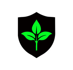 vector leaf shield logo icon on white background