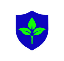 vector leaf shield logo icon on white background