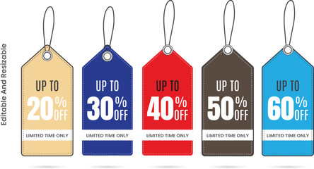 Premium Editable Hang Tag Design Templates | Big Sale & Discount Labels 2026