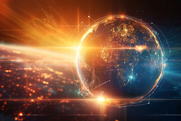 宇宙から見た光り輝く地球と未来への希望