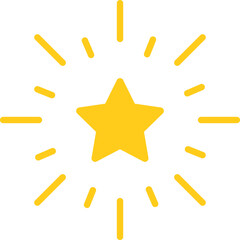 Bright yellow star with glowing light rays