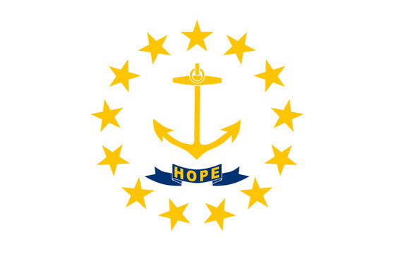 Rhode Island flag with anchor and hope motto