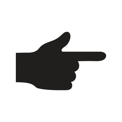 Hand arrow logo icon vector illustration, direction sign template