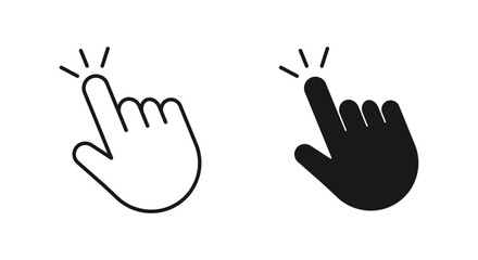 hand clicks icon set. pointer icon vector illustration.