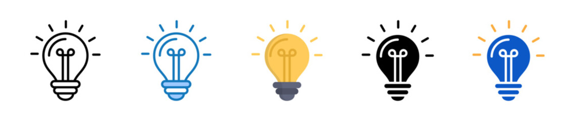 Idea multiple style icons set design vector illustration. 