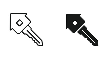 house key vector icon set .