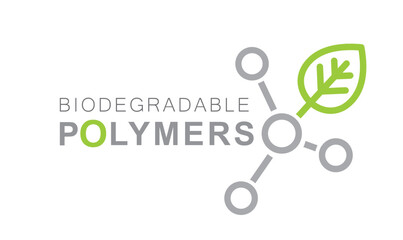 Biodegradable polymers emblem, vector, icon.
