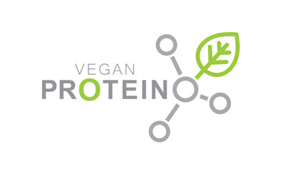 Vegan protein food product icon logo badge symbol.