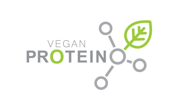 Vegan protein food product icon logo badge symbol.