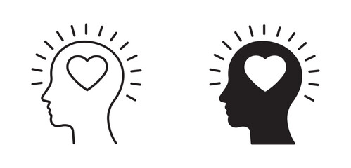 Mental health, human head, psychological help, psychiatry concept, therapy course, cognitive development, icons.