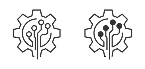 Digital technology gear icon set  concept isolated on white background. Vector illustration .