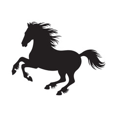 This is a clean, simple silhouette of a horse in a running pose.