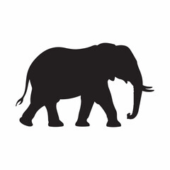 Fototapeta premium Simple Silhouette of an Elephant Walking