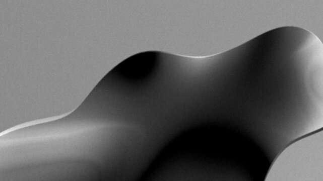 Abstract mercury drops flow. Liquid gradient in light and dark gray, black. Morphing metallic silver blobby shapes. Flowing motion. Retro futuristic monochrome background. Grainy noise, grunge texture