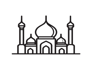 Decorative Mosque Icon Illustrated With Smooth Minimalist Vector Style