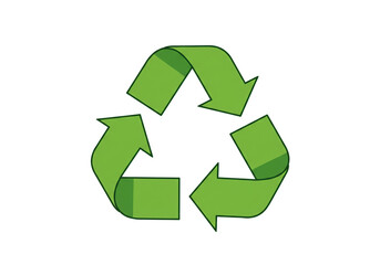 Obraz premium Green recycling symbol representing environmental sustainability and global conservation on white background