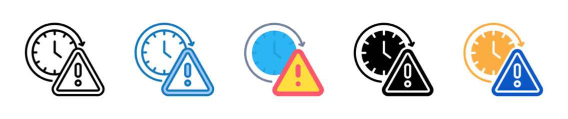 Deadline multiple style icons set design vector illustration. 