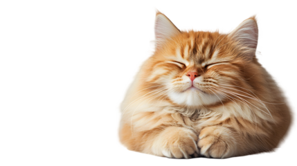 Happy and Cute Cat Laughing isolated on a transparent background