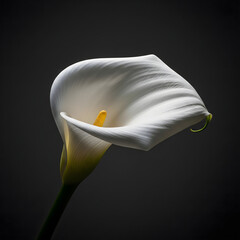Elegant white calla lily, a symbol of purity, sympathy, and beauty