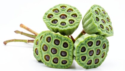 Lotus seed pods harvest nature botanical photography studio setting close-up natural beauty