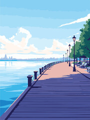 Wooden Pier by the Sea