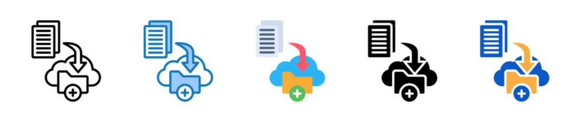 Backup Copy multiple style icons set design vector illustration. 