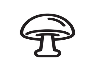 Fresh Mushroom Icon Styled With Smooth Minimalist Line Artwork Design