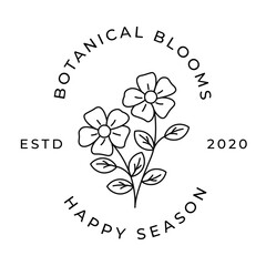 Hand drawn botanical logo design