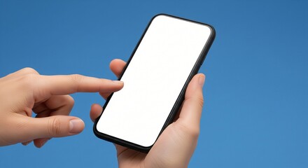 Blank Screen Smartphone: App Demo on Blue