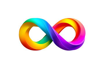 Autistic rainbow eight infinity symbol. Autism awareess day symbol.