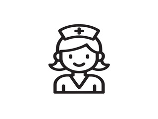 Elegant Nurse Icon Created With Clean Minimalist Vector Illustration