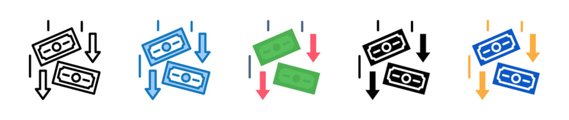 Inflation multiple style icons set design vector illustration. 