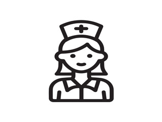 Professional Nurse Icon Illustrated With Smooth Minimalist Vector Style