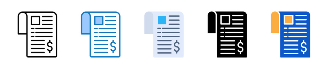 Bills multiple style icons set design vector illustration. 