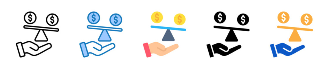 Liquidity multiple style icons set design vector illustration. 