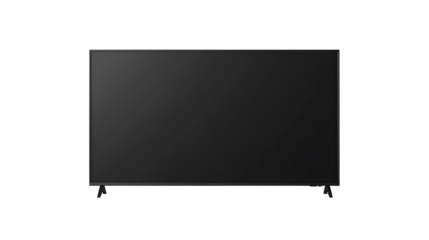 mockup of a large modern black TV, isolated on a transparent background