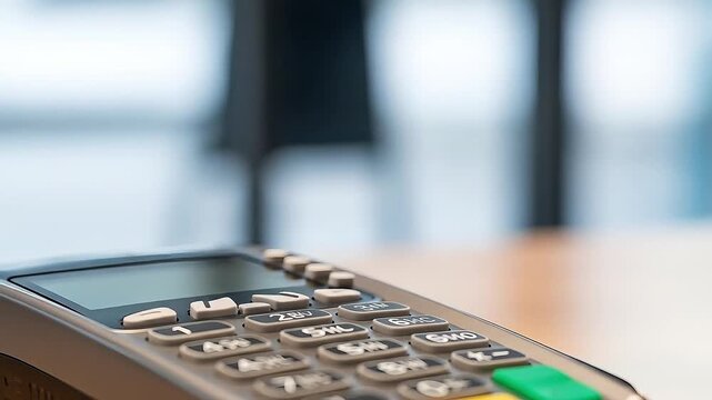 Hand inserting credit card into point of sale terminal for payment transaction