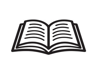 Open Book Icon Created With Clean Minimalist Vector Line Artwork