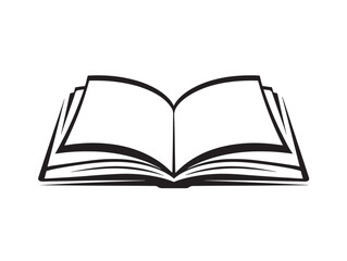 Classic Open Book Icon Styled With Refined Minimalist Line Art