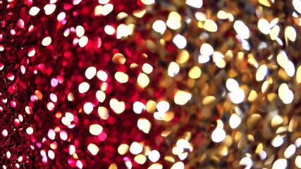 Sparkling Red and Gold Glitter Background with Bokeh Effects for Valentine's Day