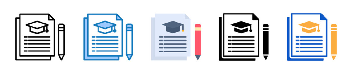 Transcript multiple style icons set design vector illustration. 