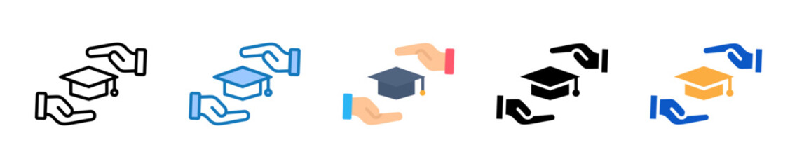 Naklejka premium Academic multiple style icons set design vector illustration. 