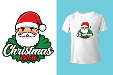 head santa t-shirt vector template flat design