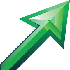 Self-Love Singles Celebration Green Glossy Arrow Up Icon