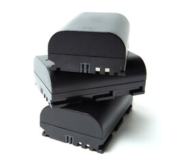 Camera battery pack isolated on white background. Studio shot fo