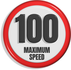 A speed limit sign with 100 indicating maximum speed