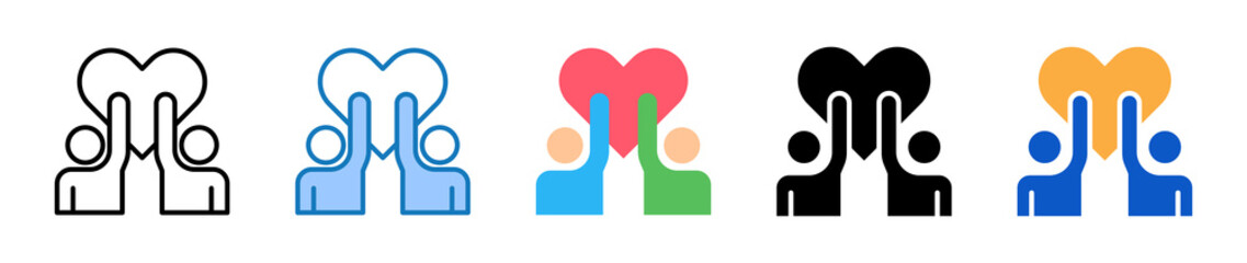 Volunteer multiple style icons set design vector illustration. 