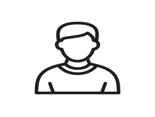 Flat person silhouette icon in simple minimal vector artwork